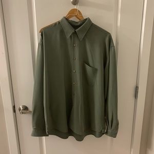 COPY - ubc Green Button-down Dressy-casual XL